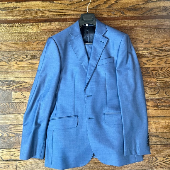 Men’s Hardy Amies Blue Suit (Size 38R) - Picture 1 of 4